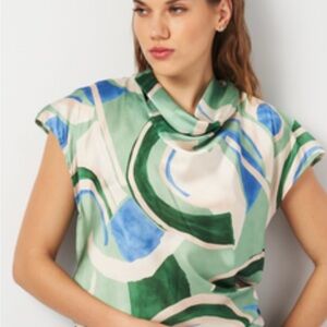 Zara Multicolor Abstract Blouse
